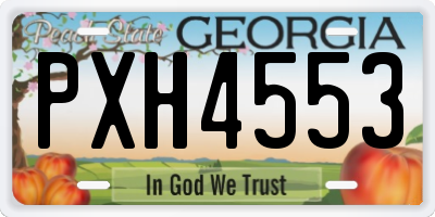 GA license plate PXH4553