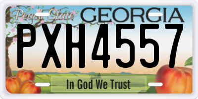 GA license plate PXH4557