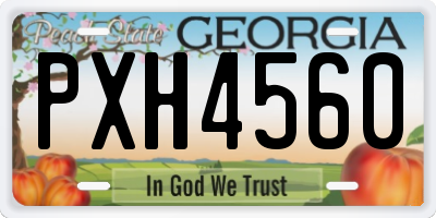 GA license plate PXH4560