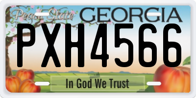GA license plate PXH4566
