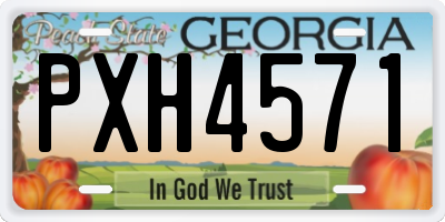 GA license plate PXH4571