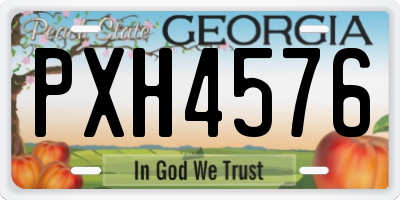 GA license plate PXH4576