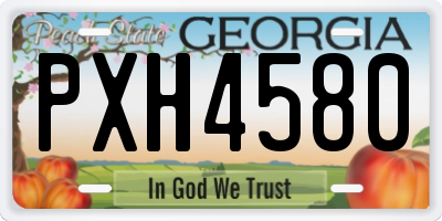 GA license plate PXH4580