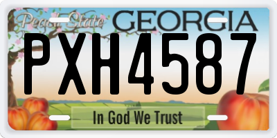 GA license plate PXH4587