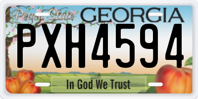 GA license plate PXH4594