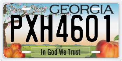 GA license plate PXH4601