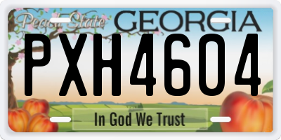 GA license plate PXH4604