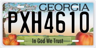 GA license plate PXH4610