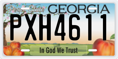 GA license plate PXH4611