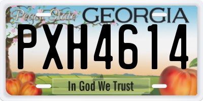 GA license plate PXH4614