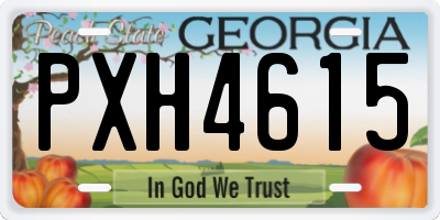 GA license plate PXH4615