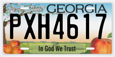 GA license plate PXH4617