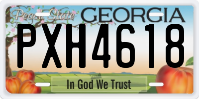 GA license plate PXH4618