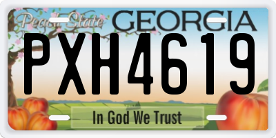 GA license plate PXH4619