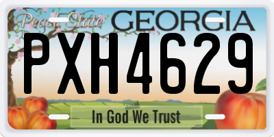 GA license plate PXH4629