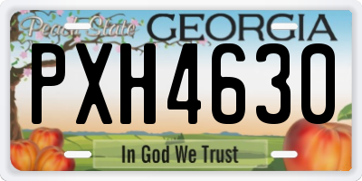 GA license plate PXH4630
