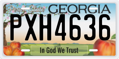 GA license plate PXH4636