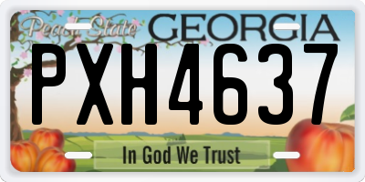GA license plate PXH4637