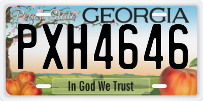 GA license plate PXH4646