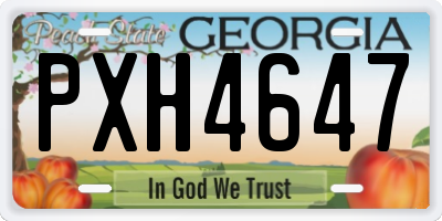 GA license plate PXH4647