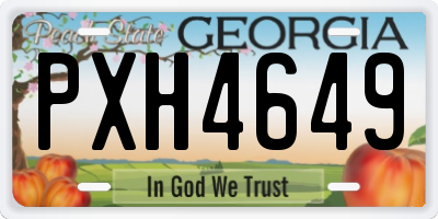 GA license plate PXH4649