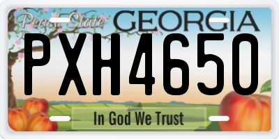 GA license plate PXH4650