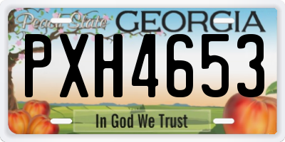 GA license plate PXH4653