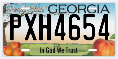 GA license plate PXH4654
