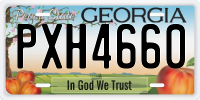 GA license plate PXH4660