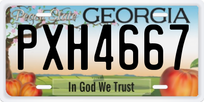 GA license plate PXH4667