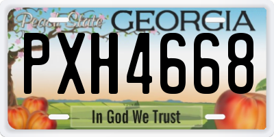 GA license plate PXH4668