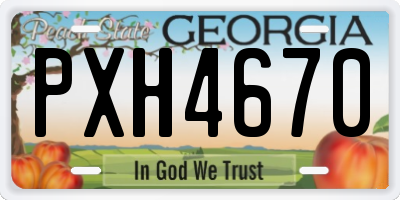 GA license plate PXH4670