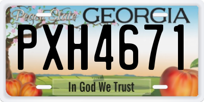 GA license plate PXH4671