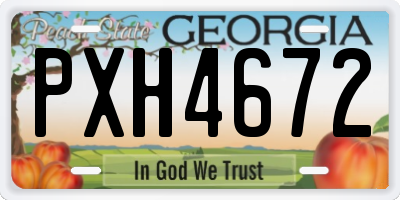 GA license plate PXH4672