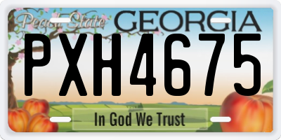 GA license plate PXH4675