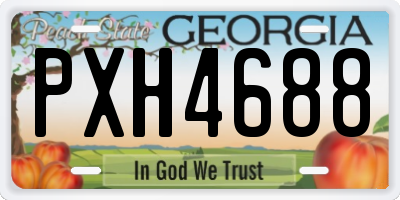 GA license plate PXH4688