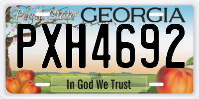 GA license plate PXH4692
