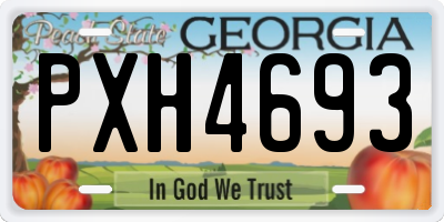 GA license plate PXH4693