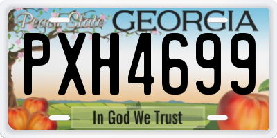 GA license plate PXH4699