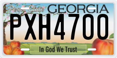 GA license plate PXH4700