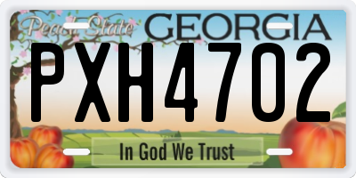 GA license plate PXH4702