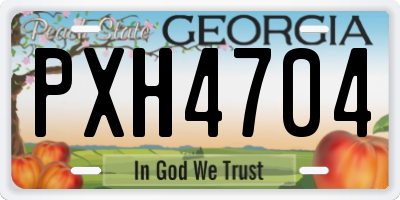 GA license plate PXH4704