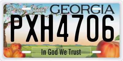GA license plate PXH4706