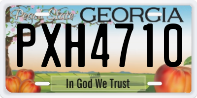 GA license plate PXH4710