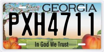 GA license plate PXH4711