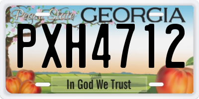 GA license plate PXH4712
