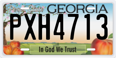 GA license plate PXH4713