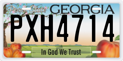 GA license plate PXH4714