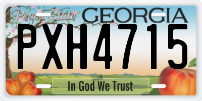 GA license plate PXH4715