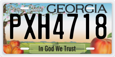 GA license plate PXH4718